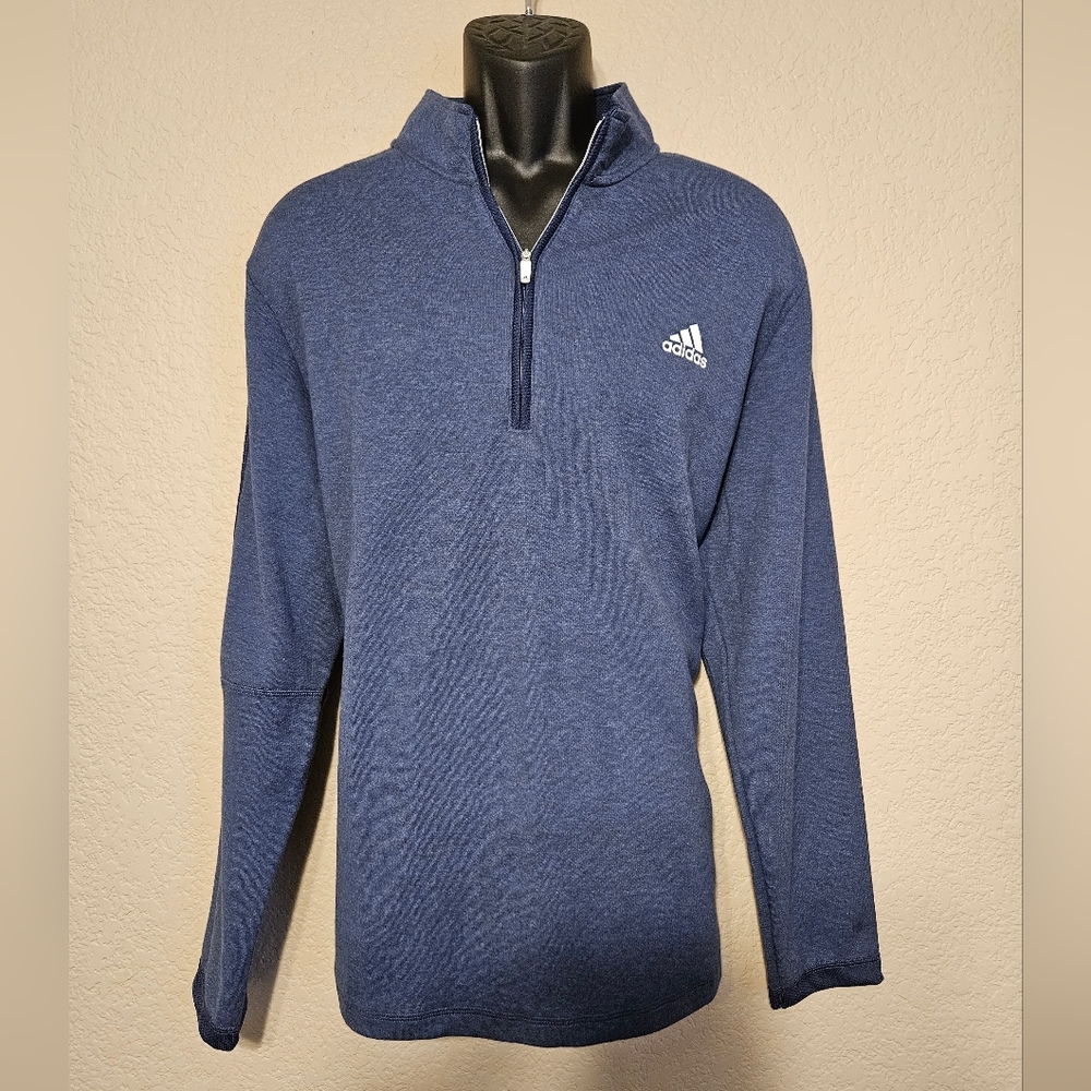 Adidas 1/4 Zip Mens Navy Golf Sweatshirt- Size L